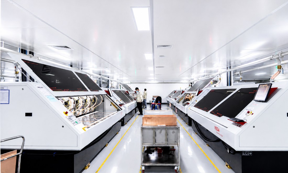 PCB manufacturing line at EBest PCBA