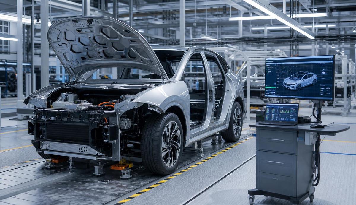 Automotive production environment representing vehicle electronics applications