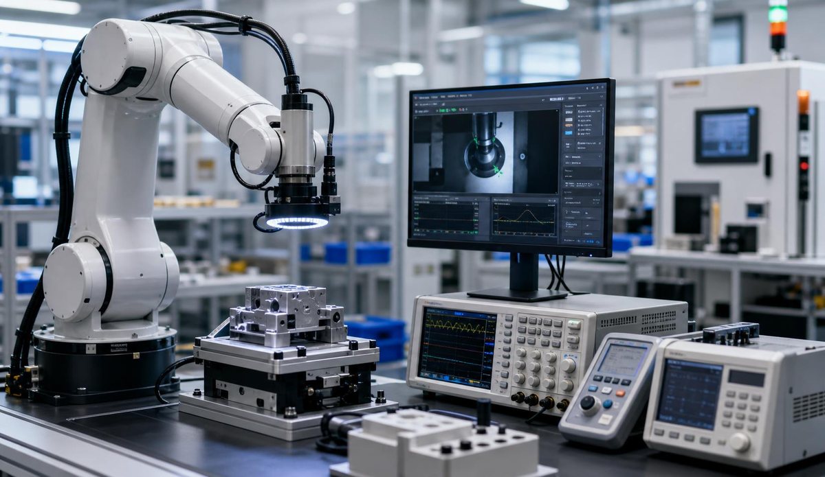 Industrial robot and inspection instruments representing robotics applications
