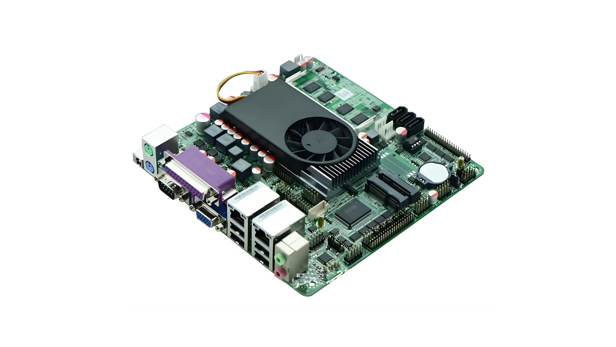 Controller PCBA with processor, cooling fan and multiple system interfaces for prototype review