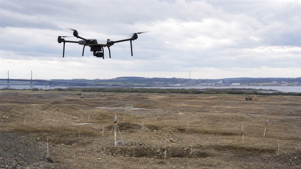 Survey drone mapping mountainous terrain