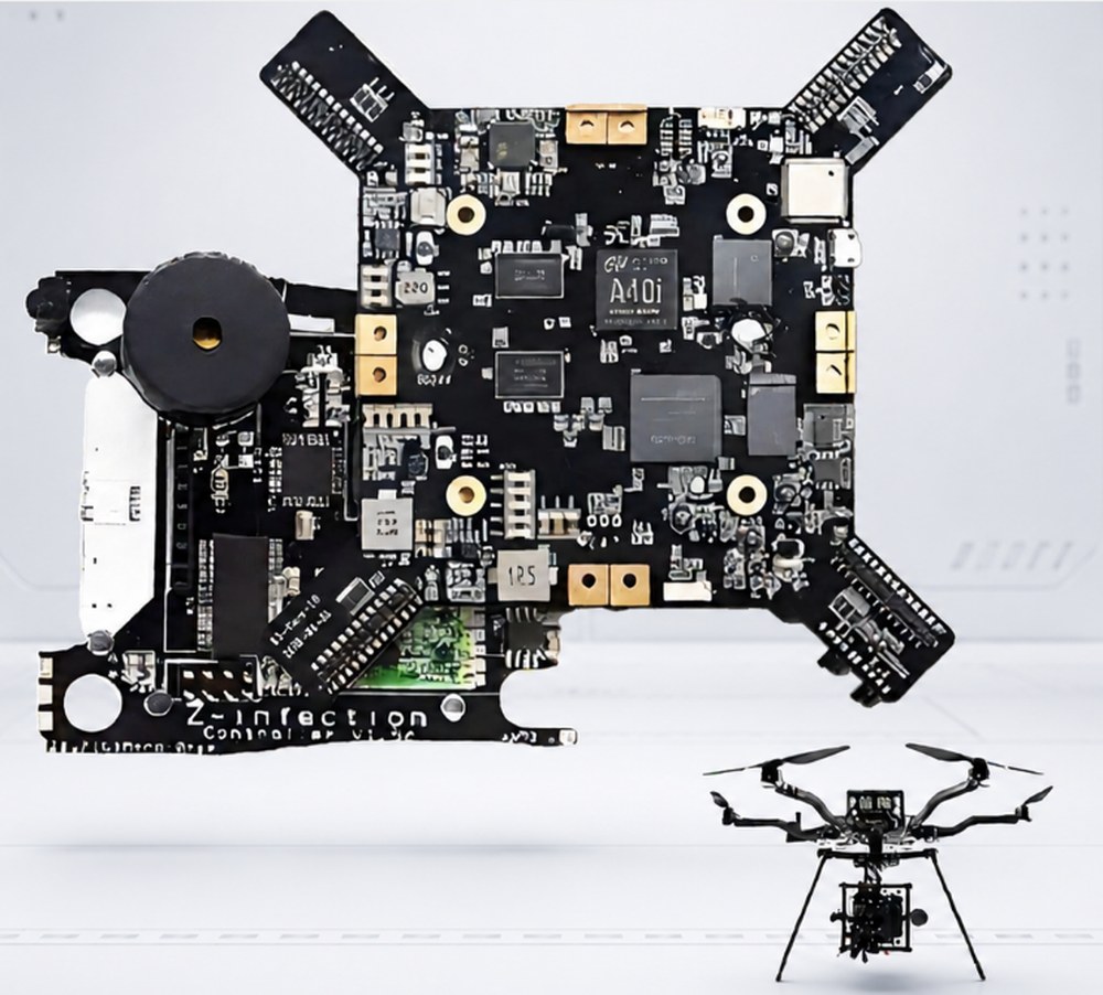 UAV flight-control PCBA and assembled inspection drone