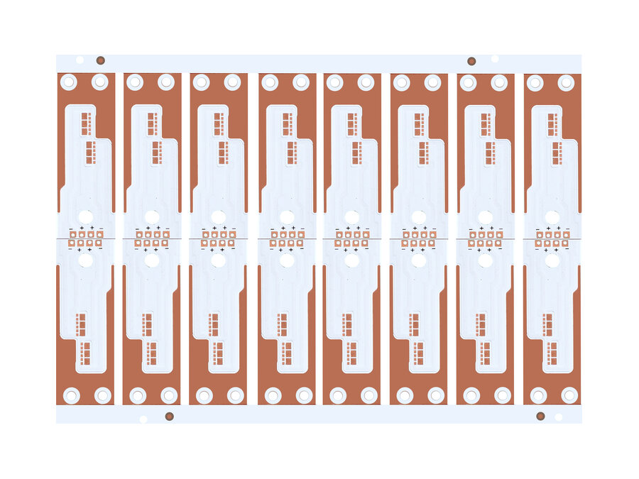 White metal core PCB panel with copper thermal paths