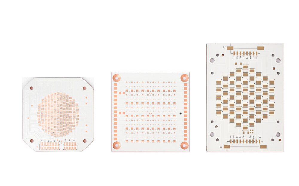 Photographed white aluminum metal-core PCB panel