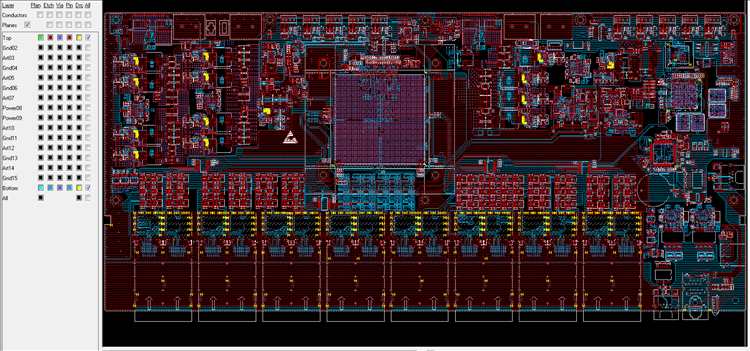 32-port 100G QSFP28 convergence splitter PCB layout