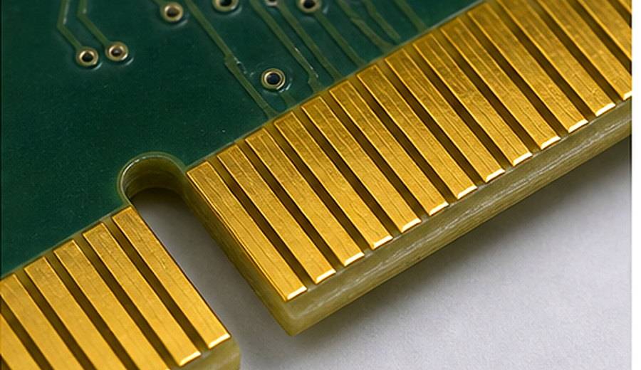 Representative PCB edge-contact area for gold fingers review