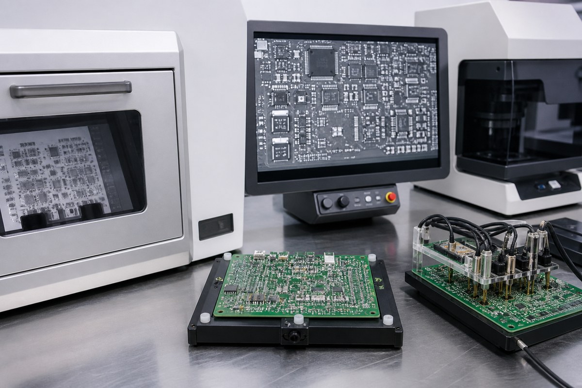 Close-up physical engineering view related to How We Use AOI, X-ray, ICT and FCT for Medical PCBAs