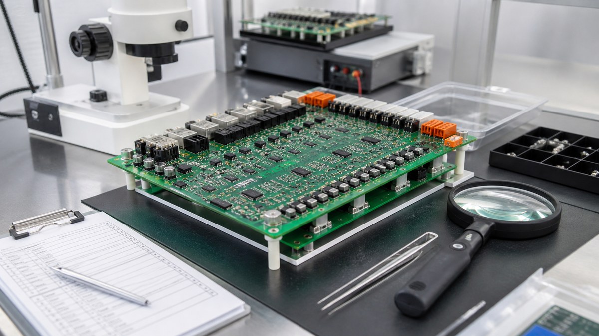 Physical PCB or PCBA engineering scene related to Inspection and Test Evidence We Provide for BMS PCBAs