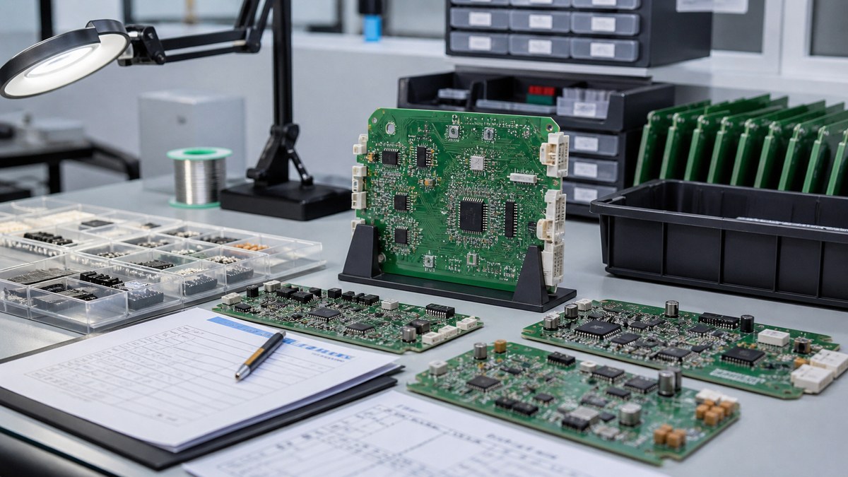 Physical PCB or PCBA engineering scene related to How We Control Component Lifecycle and BOM Changes for Automotive PCBAs