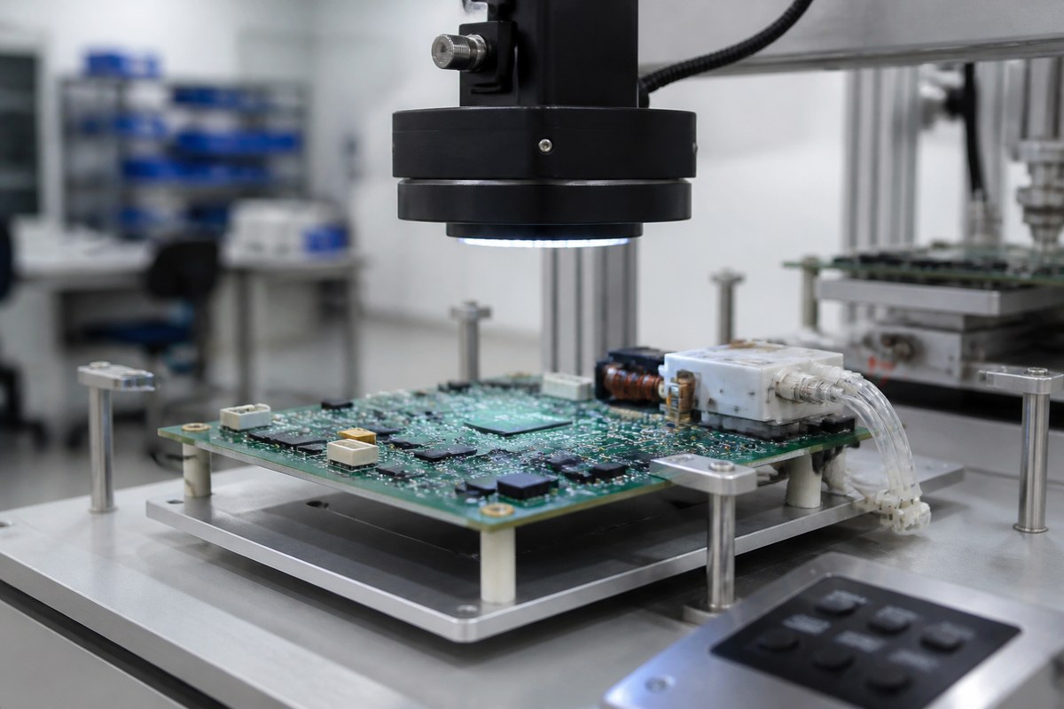 Close-up physical engineering view related to How We Move Medical PCBAs From Prototype to Controlled Production