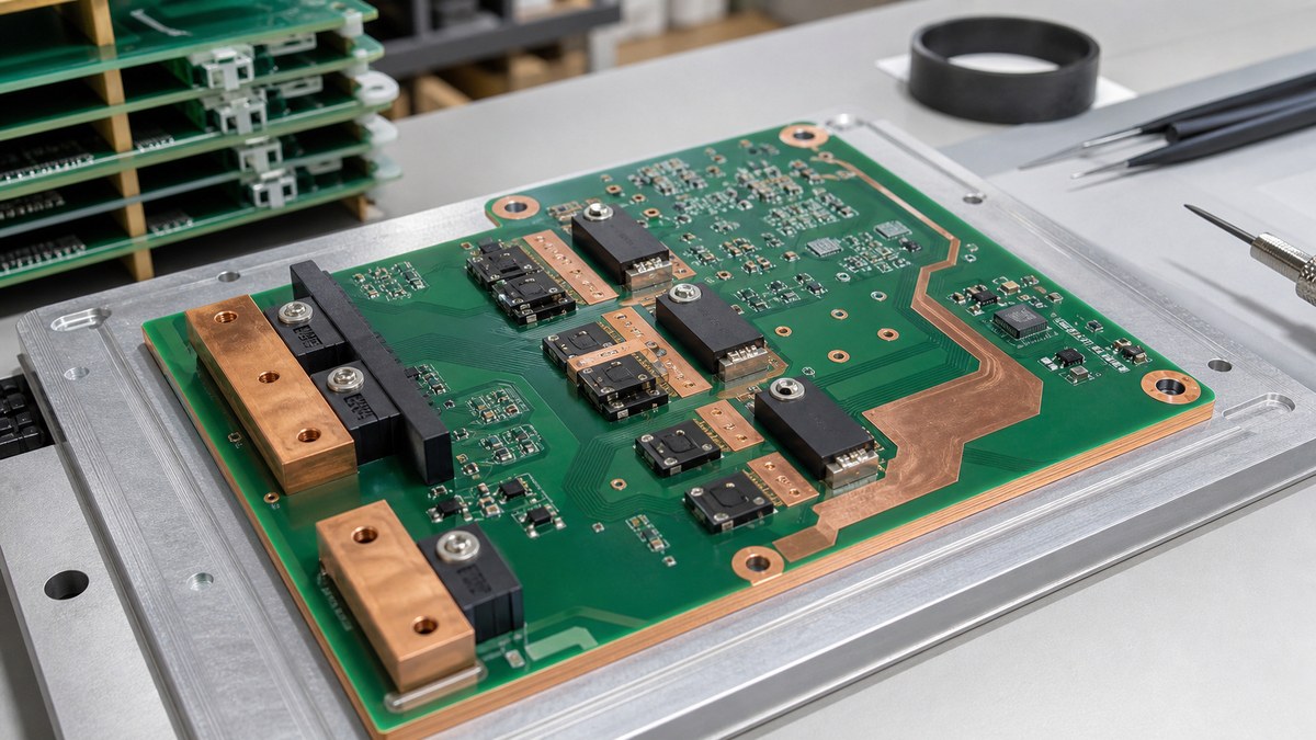 Physical PCB or PCBA engineering scene related to How We Manufacture Heavy Copper PCBs for Power and Thermal Requirements