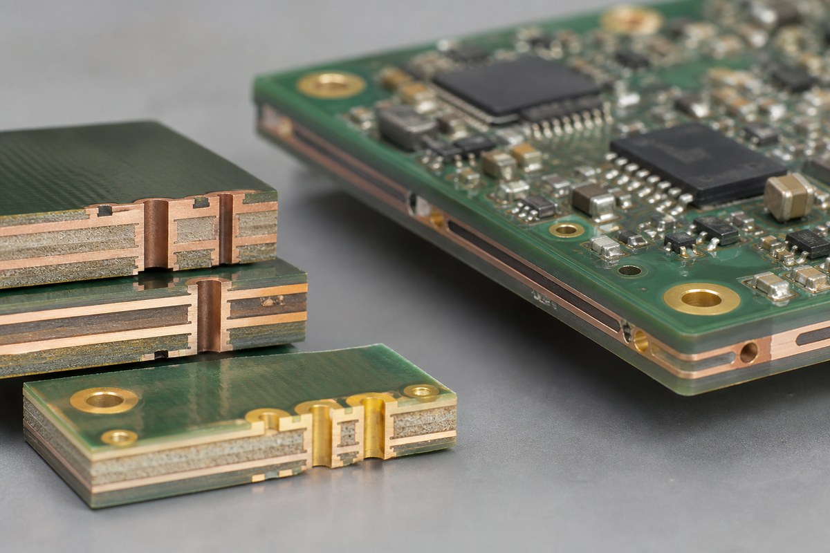 Close-up physical engineering view related to How We Select and Control Materials for High-Reliability PCBs