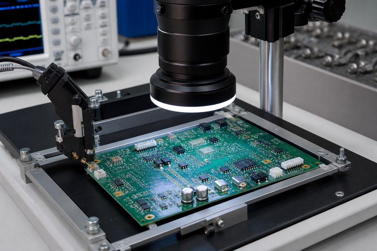 Close-up physical engineering view related to Inspection and Test Evidence We Provide for Robotics PCBAs