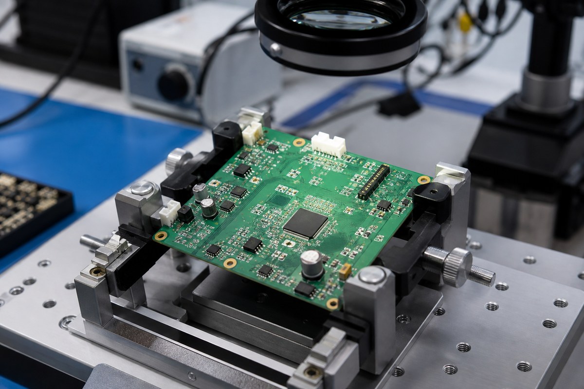 Close-up physical engineering view related to What We Check in a Medical PCB Layout Before Manufacturing