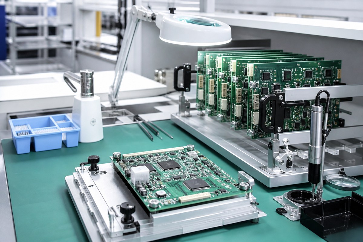 Close-up physical engineering view related to Traceability and Production Evidence We Provide for Medical PCBAs