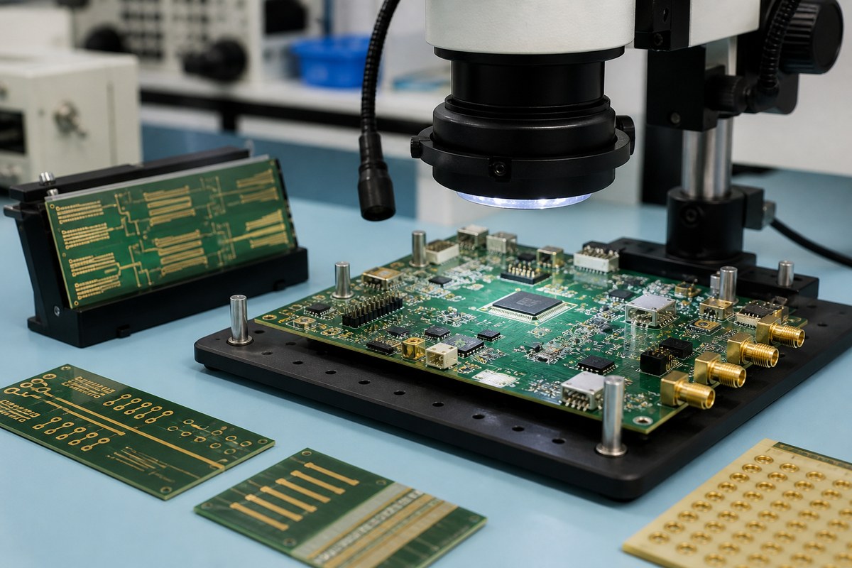 Close-up physical engineering view related to How We Turn Your PCB and Assembly Files Into a Controlled Build