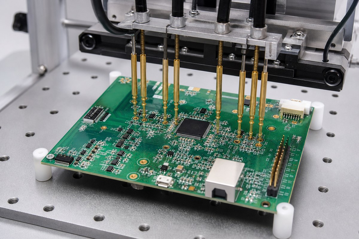 Close-up physical engineering view related to PCB and PCBA Testing Methods: What Each One Proves