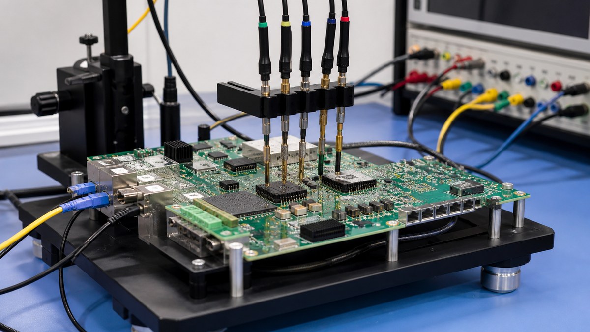 Physical PCB or PCBA engineering scene related to How We Inspect and Functionally Test Telecom PCBAs
