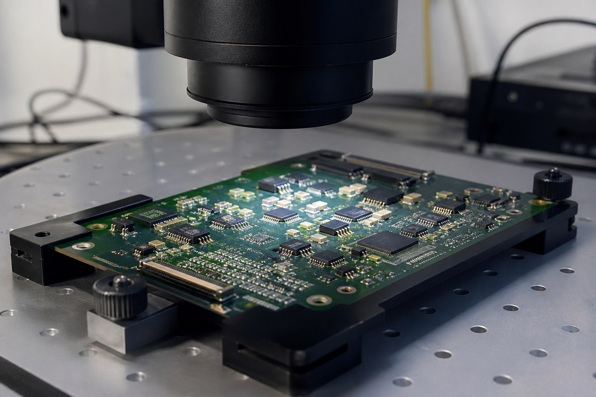Close-up physical engineering view related to Traceability and Inspection Evidence We Provide for Aerospace PCBAs